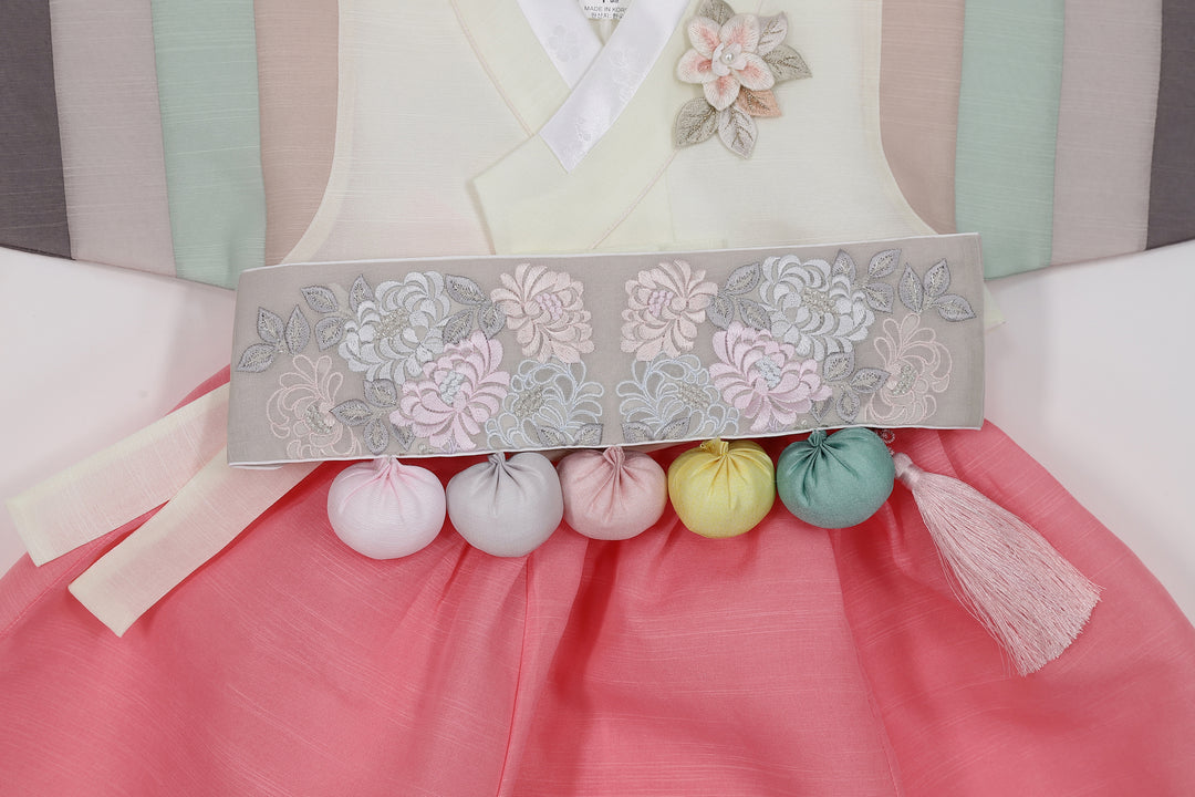 Korean Traditioanl Baby Girl Hanbok Clothing 100th Birth 1 Age Dol Party Celebration Pink Saekdong