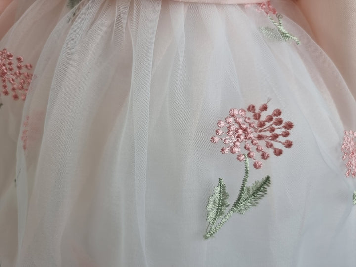 Hanbok Girl Baby Korea Traditional Clothing Set First Birthday Celebration Party 100th Birth Celebration 1–8 years Light Peach Flower