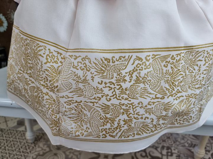 Hanbok Dress Girl Baby Korea Traditional Clothing Set First Birthday Celebration Party Celebration 1–8 Years Red Fancy Gold Print OS207