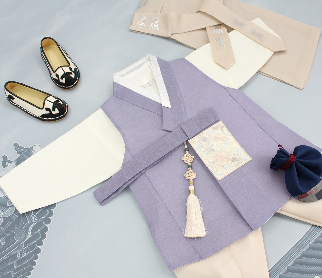 Korean Traditional Boy Baby Hanbok Dol Baikil Party Celebration 100th Days 1-10 Years Violet DDB119