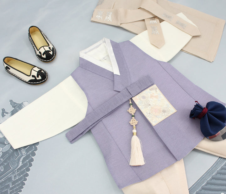 Korean Traditional Boy Baby Hanbok Dol Baikil Party Celebration 100th Days 1-10 Years Violet DDB119