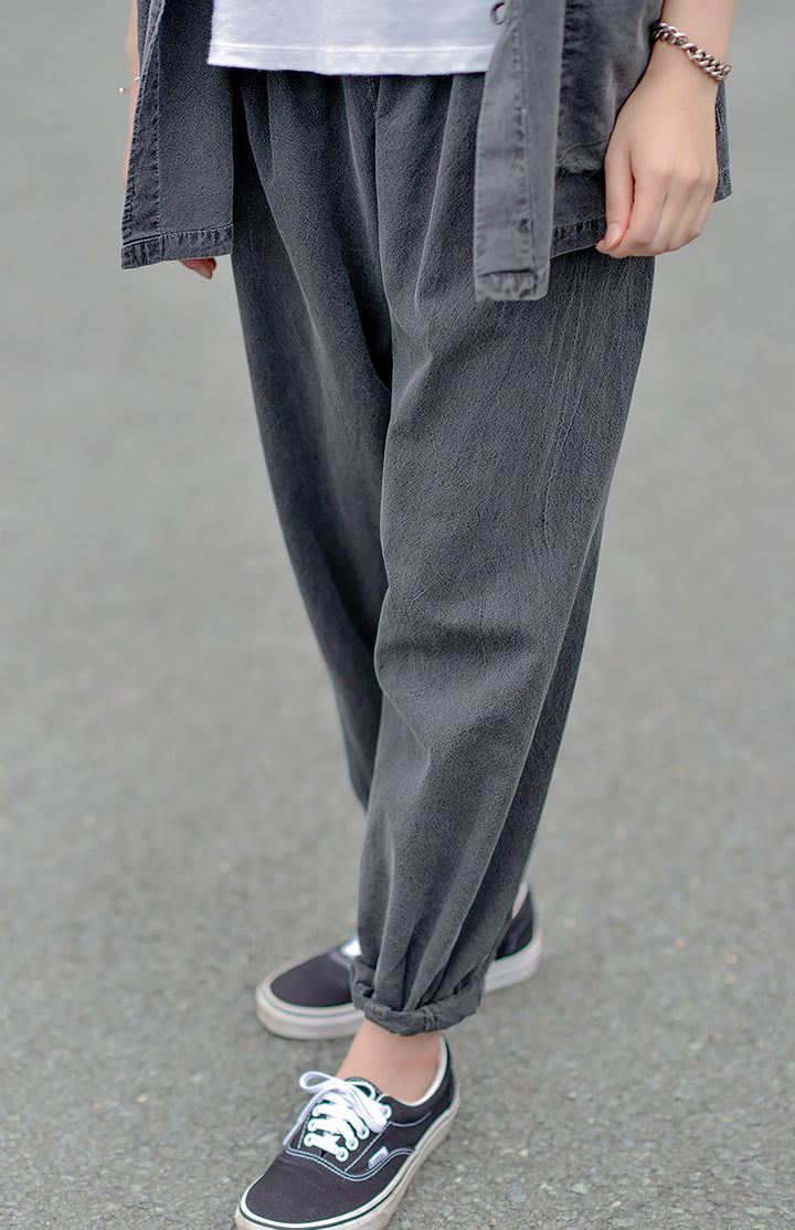 Korean Hanbok Washed Cotton Common Use Man Woman Casual Daily Clothing 3/4 Sleeve BTS 10097 Charcoal