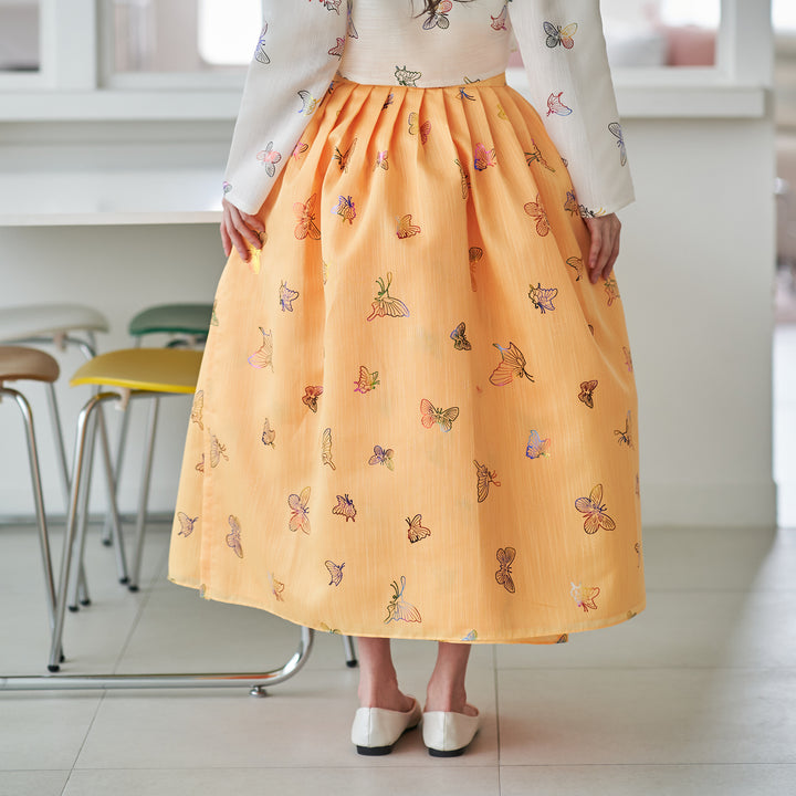 Korean Modern Daily Hanbok Casual Modernized Party Celebration Top Jeogori Butterfly Print SSN103