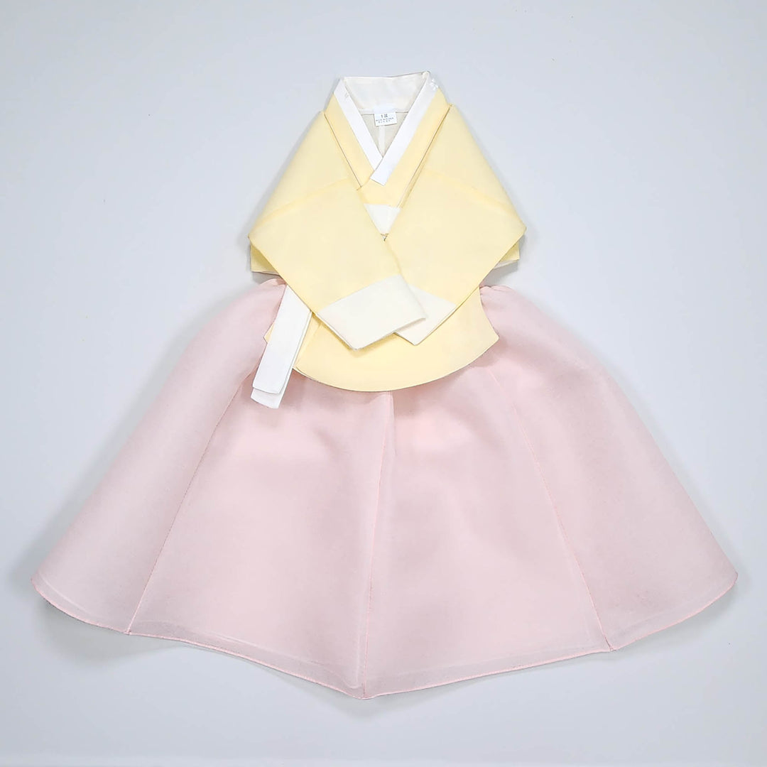 Hanbok Girl Baby Korea Traditional Clothing Set First Birthday Celebration Party 100th Birth Celebration 1–15 years Yellow HG360