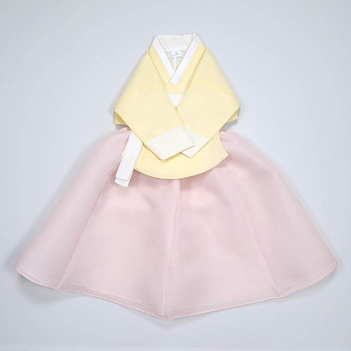 Hanbok Girl Baby Korea Traditional Clothing Set First Birthday Celebration Party 100th Birth Celebration 1–15 years Yellow HG360