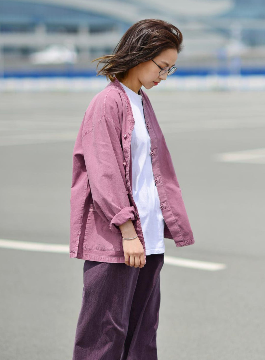 Korean Hanbok Washed Cotton Common Use Man Woman Casual Daily Clothing BTS Long Sleeve Lilac Cocoa 10042