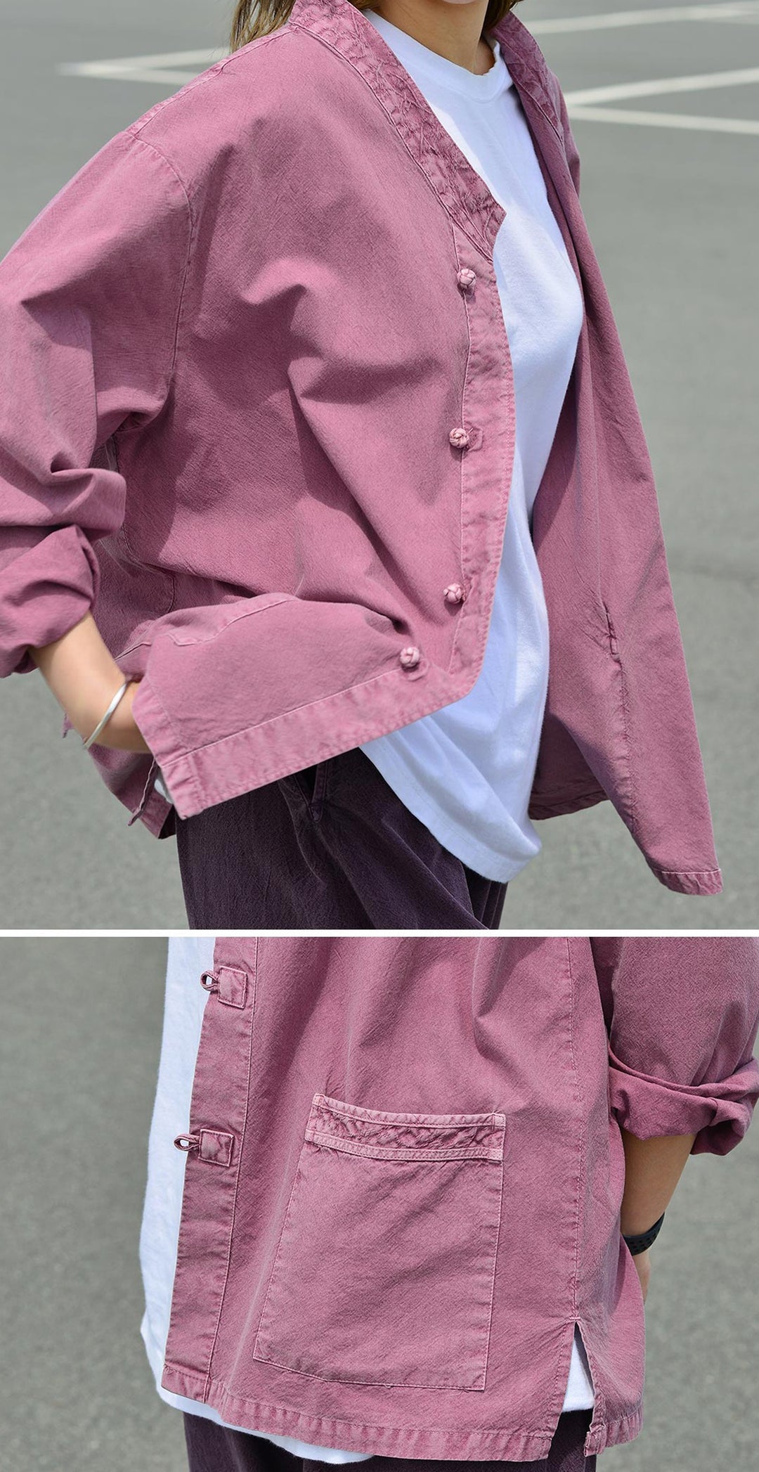 Korean Hanbok Washed Cotton Common Use Man Woman Casual Daily Clothing BTS Long Sleeve Lilac Cocoa 10042