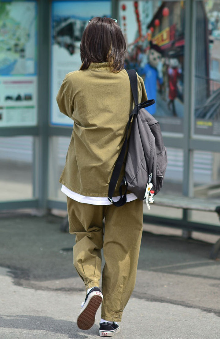 Korean Hanbok Washed Cotton Common Use Man Woman Casual Daily Clothing BTS Long Sleeve Khaki 10042