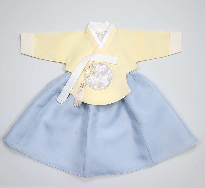 Hanbok Girl Baby Korea Traditional Clothing Set First Birthday Celebration Party 100th Birth Celebration 1–15 years Yellow HG351