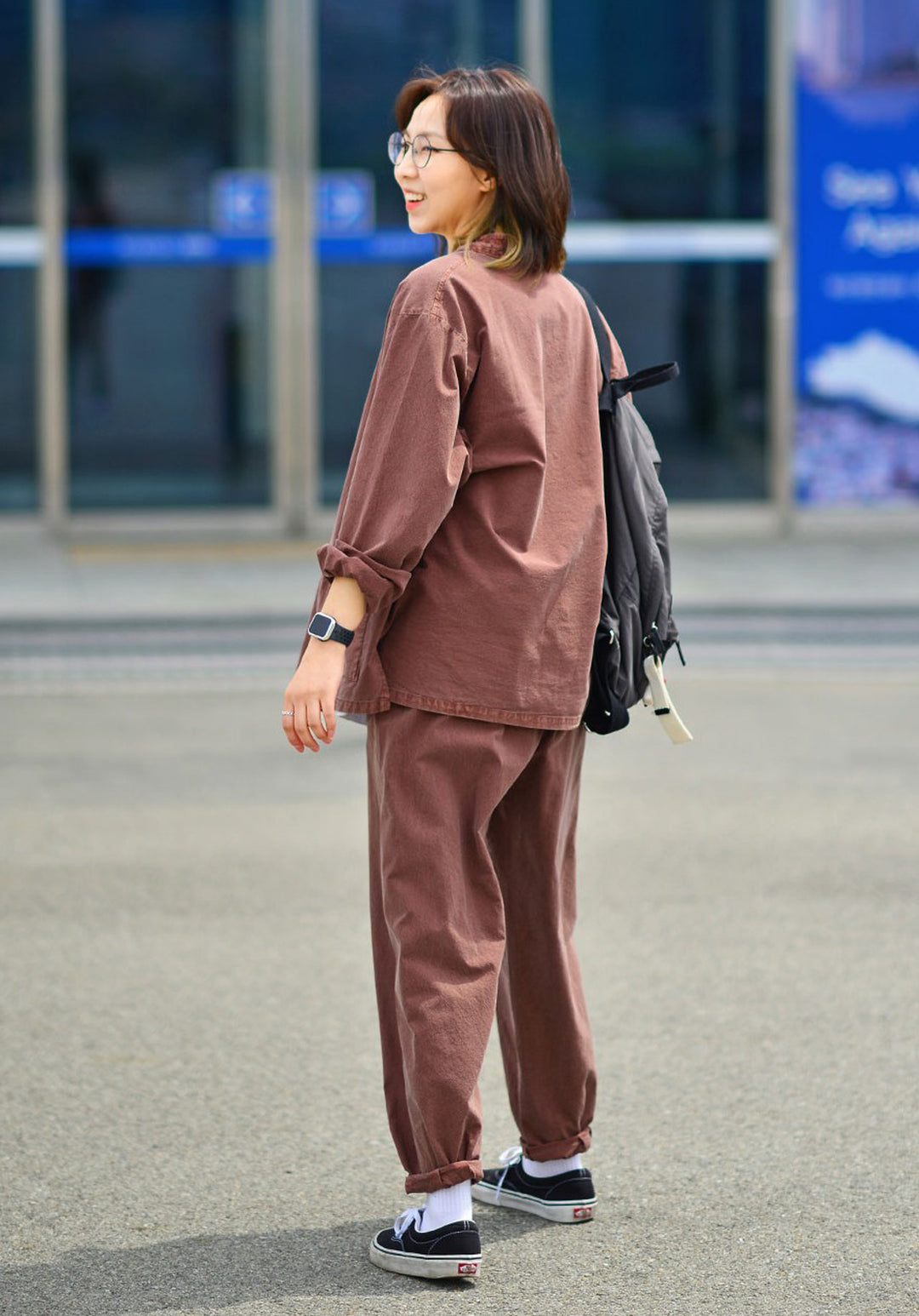 Korean Hanbok Washed Cotton Common Use Man Woman Casual Daily Clothing BTS Long Sleeve Brown 10042