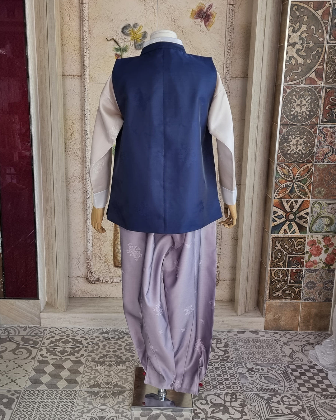 Korean Traditional Man Hanbok Wedding Party Ceremony Navy BDM101