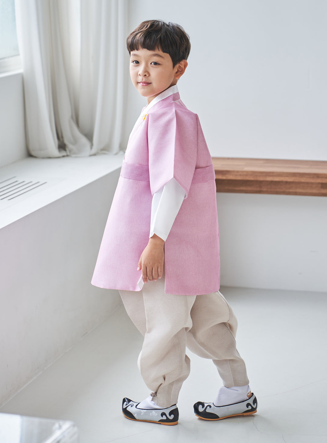 Korean Traditional Boy Baby Hanbok Dol Party Celebration 1-10 Ages Pink OSB132