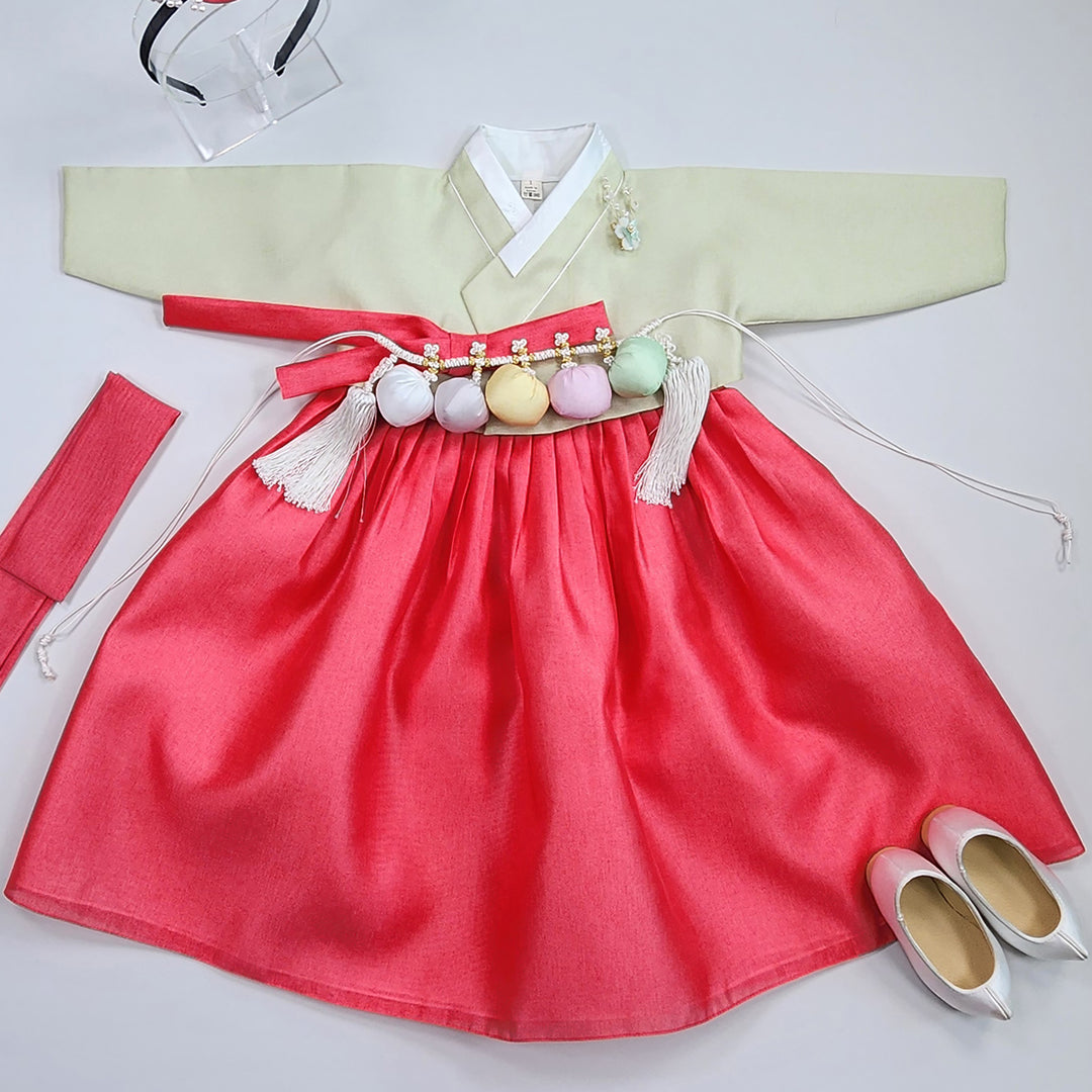 Korean Traditional Baby Girl Hanbok Clothing 1 Age Dol Party Celebration pastel 1–15 Ages OS173