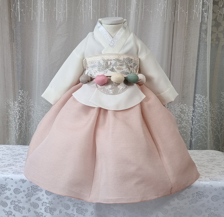 Hanbok Girl Baby Korea Traditional Clothing Set First Birthday Celebration Party 100th Birth Celebration 1–15 years&nbsp; Dusty Pink HG161