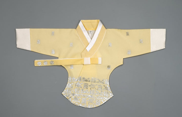 Hanbok Girl Baby Korea Traditional Clothing Set First Birthday Celebration Party 100th Birth Celebration 1-10 years Yellow Green