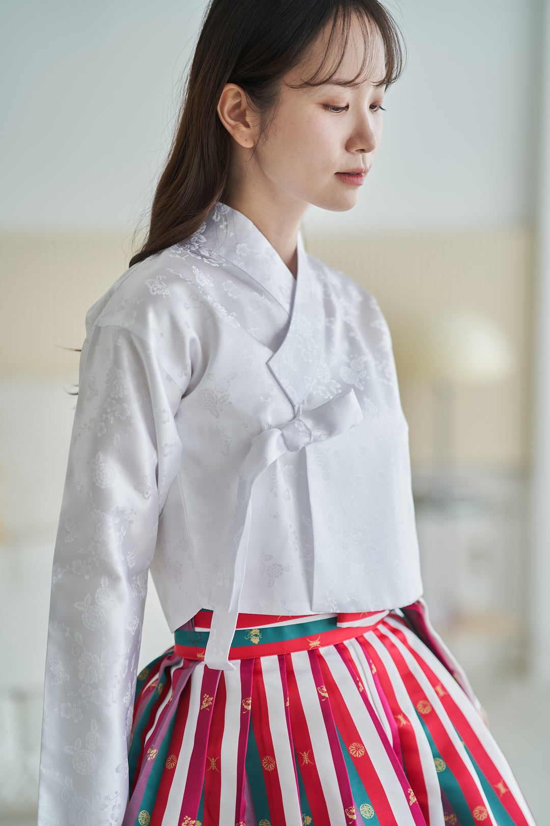 Korean Modern Daily Hanbok Casual Modernized Party Celebration Top Jeogori Oriental Silk SSN102