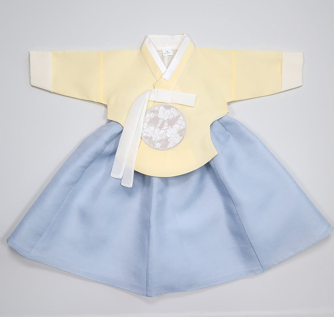 Hanbok Girl Baby Korea Traditional Clothing Set First Birthday Celebration Party 100th Birth Celebration 1–15 years Yellow HG351
