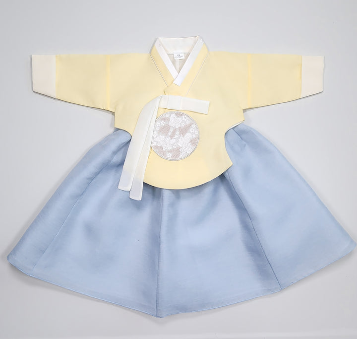 Hanbok Girl Baby Korea Traditional Clothing Set First Birthday Celebration Party 100th Birth Celebration 1–15 years Yellow HG351