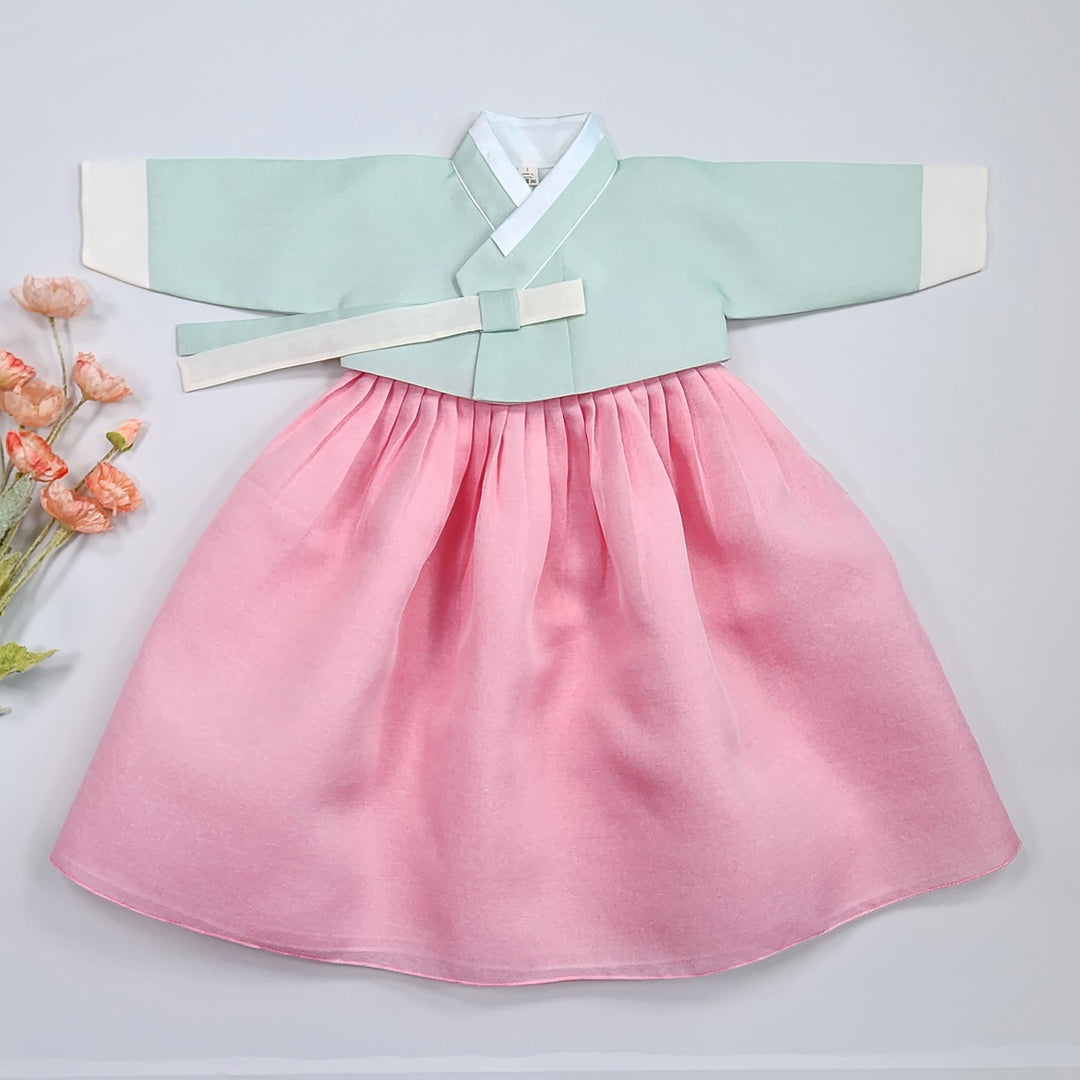 Korean Traditional Baby Girl Hanbok Clothing 1 Age Dol Party Celebration pastel 1–15 Ages OS174