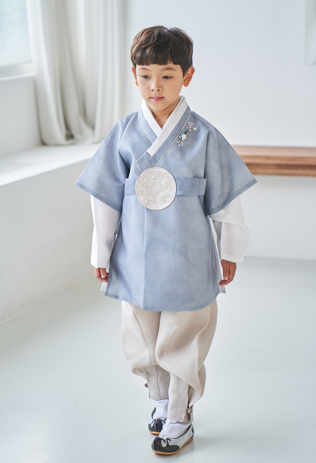 Korean Traditional Boy Baby Hanbok Dol Party Celebration 1-10 Ages Blue OSB131