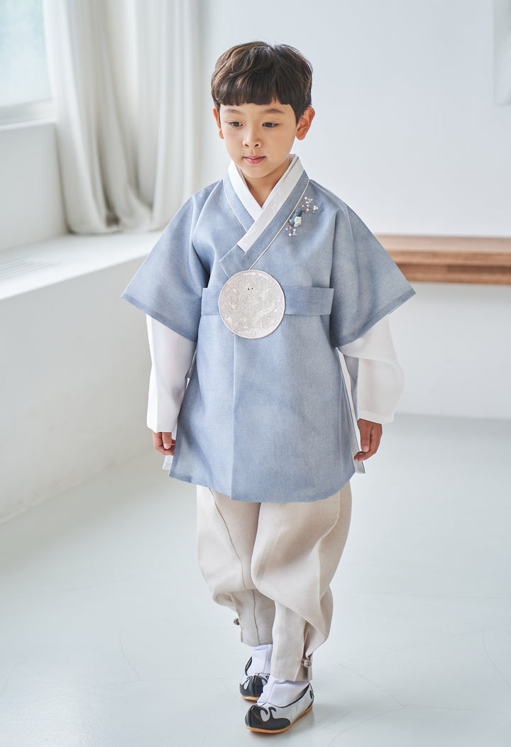 Korean Traditional Boy Baby Hanbok Dol Party Celebration 1-10 Ages Blue OSB131