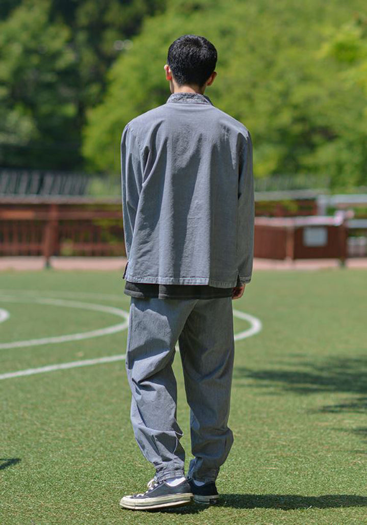 Korean Hanbok Washed Cotton Common Use Man Woman Casual Daily Clothing BTS Long Sleeve Gray 10042