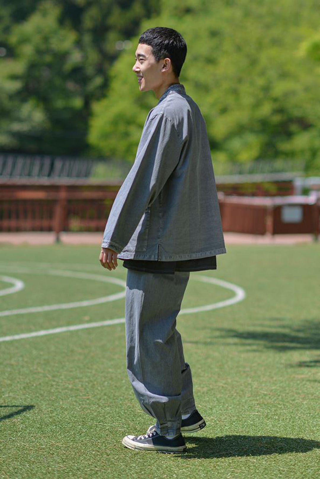 Korean Hanbok Washed Cotton Common Use Man Woman Casual Daily Clothing BTS Long Sleeve Gray 10042