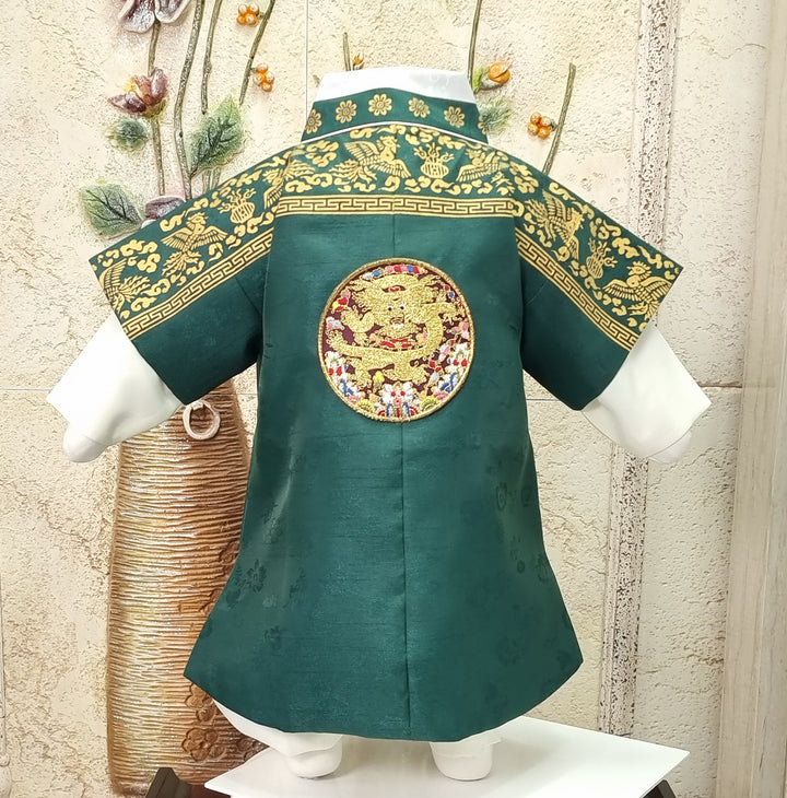 Korean Traditional Boy Baby Hanbok Dol Baikil Party Celebration 100th Days 1-8 Ages Green HGB119