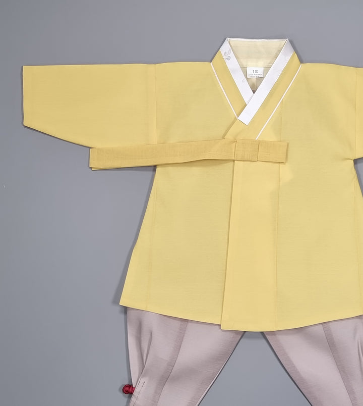 Korean Traditional Boy Baby Hanbok Dol Party Celebration 1-8 Ages Vivid Yellow BDB102