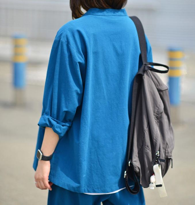 Korean Hanbok Washed 17's Dyed Cotton Common Use Man Woman Casual Daily Clothing BTS Vivid Blue 24014