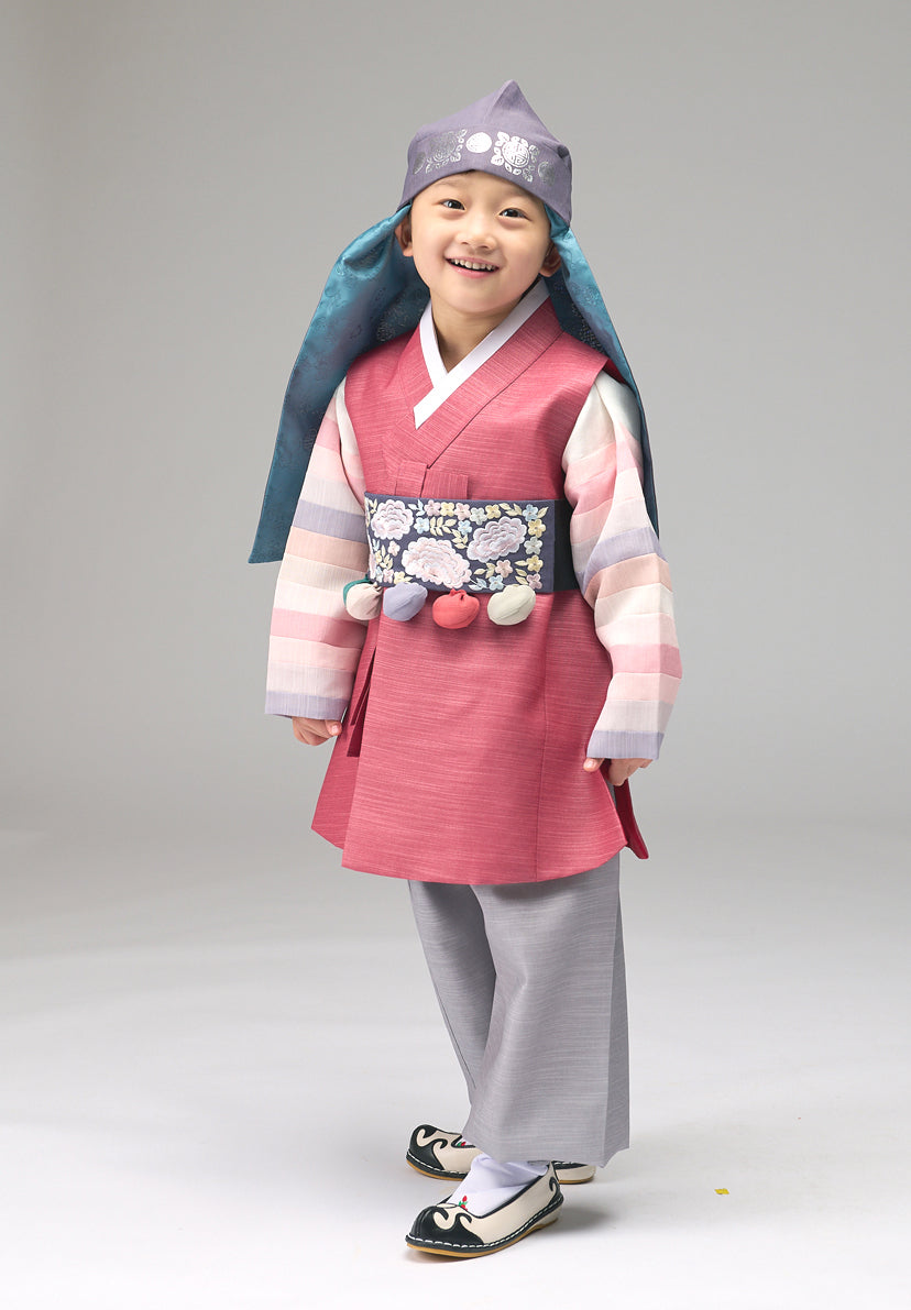 Korean Traditional Boy Baby Hanbok Dol Baikil Party Celebration 100th Days 1-10 Years Red DDB124