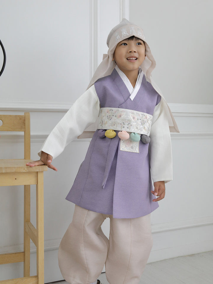 Korean Traditional Boy Baby Hanbok Dol Baikil Party Celebration 100th Days 1-10 Years Violet DDB119
