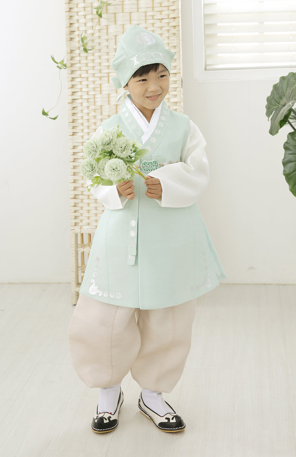 Korean Traditional Boy Baby Hanbok Dol Baikil Party Celebration 100th Days 1st Birthday 1–10 Years Bright Mint DDB129