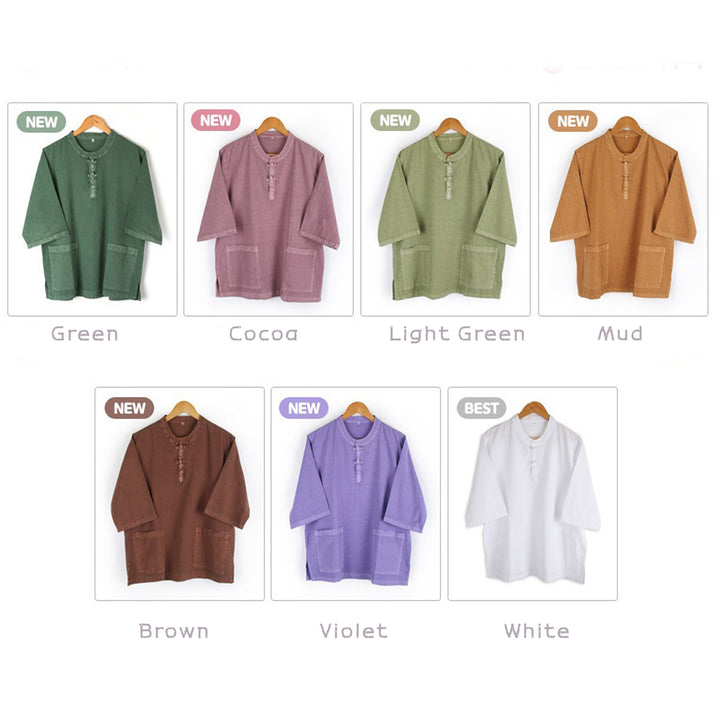 Korean Hanbok Washed Cotton Common Use Man Woman Casual Daily Clothing Short Sleeve JH104(사본)