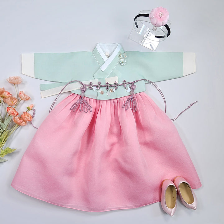 Korean Traditional Baby Girl Hanbok Clothing 1 Age Dol Party Celebration pastel 1–15 Ages OS174