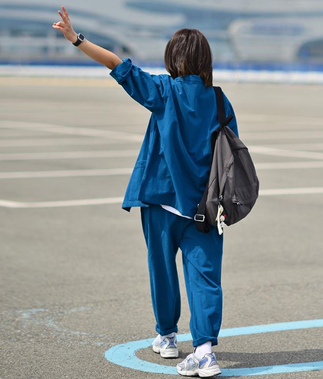 Korean Hanbok Washed 17's Dyed Cotton Common Use Man Woman Casual Daily Clothing BTS Vivid Blue 24014