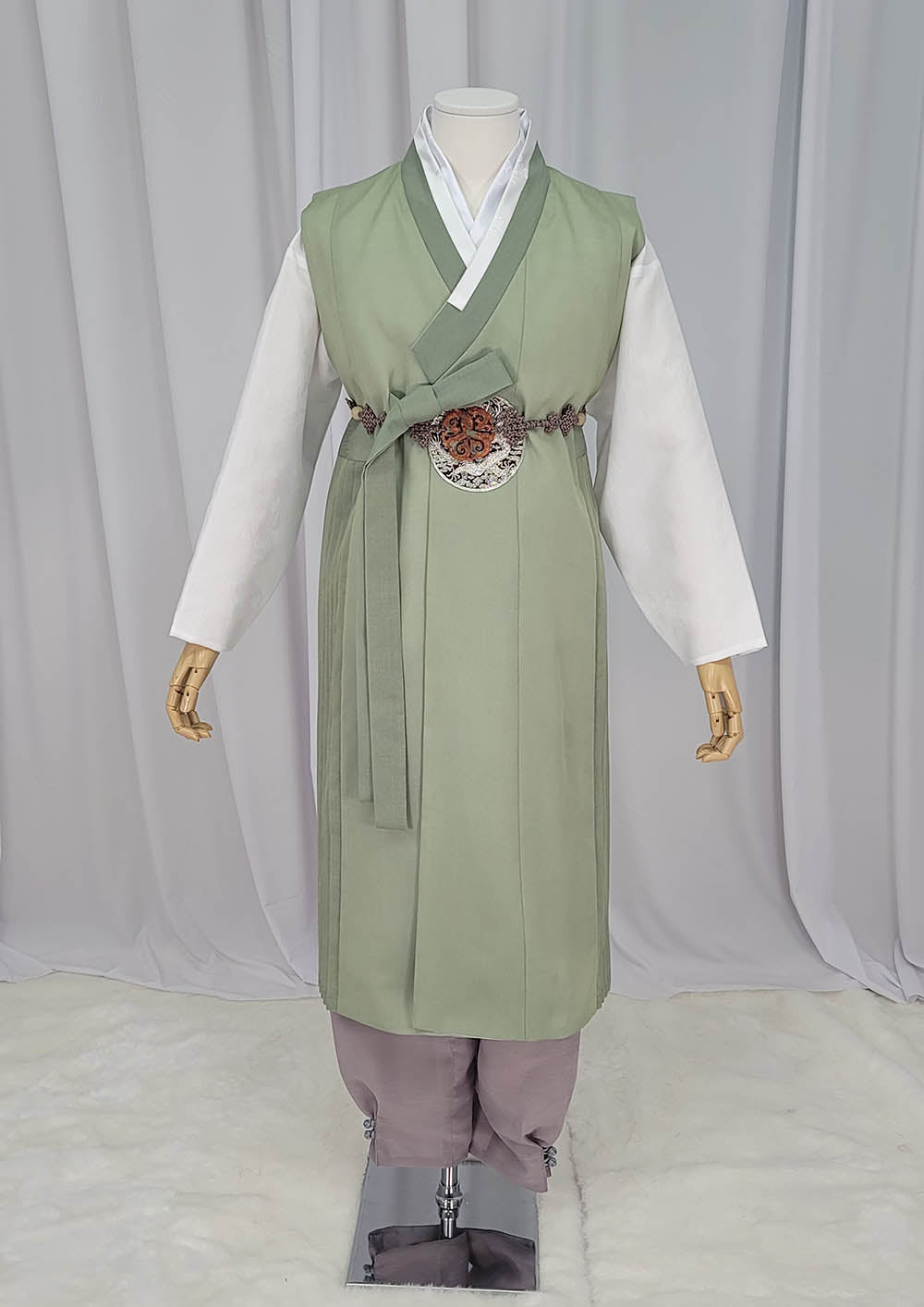Korean Traditional Man Male Personal Custom Hanbok Khaki OSM162