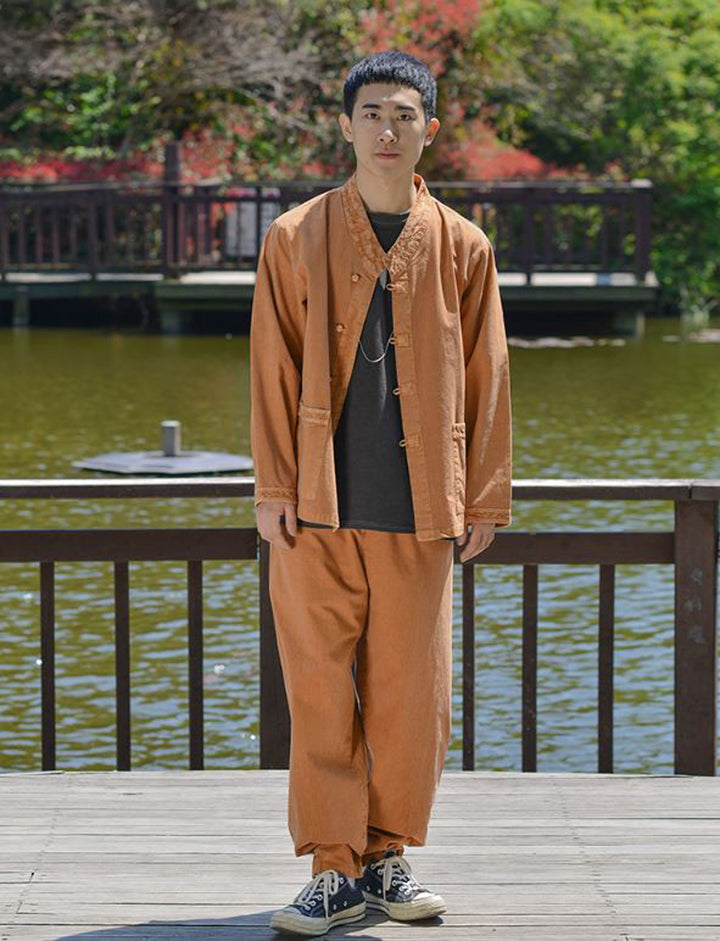 Korean Hanbok Washed Cotton Common Use Man Woman Casual Daily Clothing BTS Long Sleeve Mud 10042