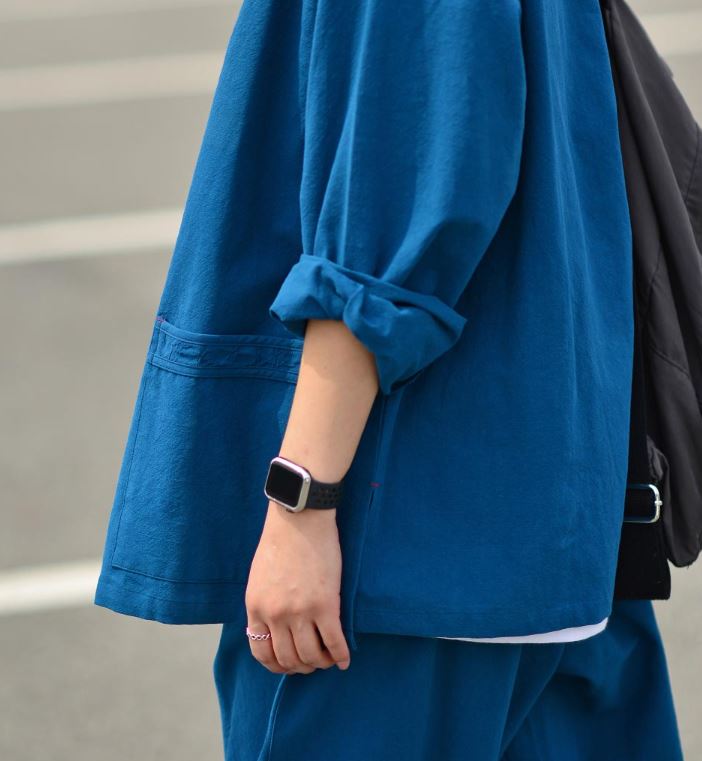 Korean Hanbok Washed 17's Dyed Cotton Common Use Man Woman Casual Daily Clothing BTS Vivid Blue 24014