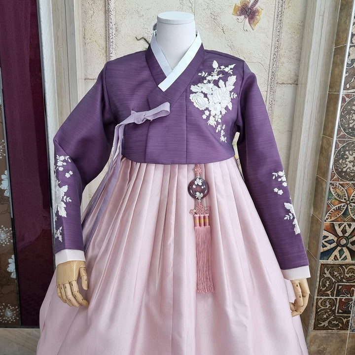 Korean Traditional Woman Personal Custom Hanbok Wedding Party Ceremony Purple Pink Hanbok Skirt Mom Grandmom Hanbok OSW139
