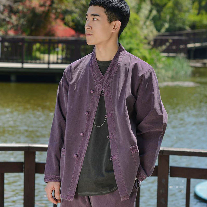 Korean Hanbok Washed Cotton Common Use Man Woman Casual Daily Clothing BTS Long Sleeve Cocoa 10042