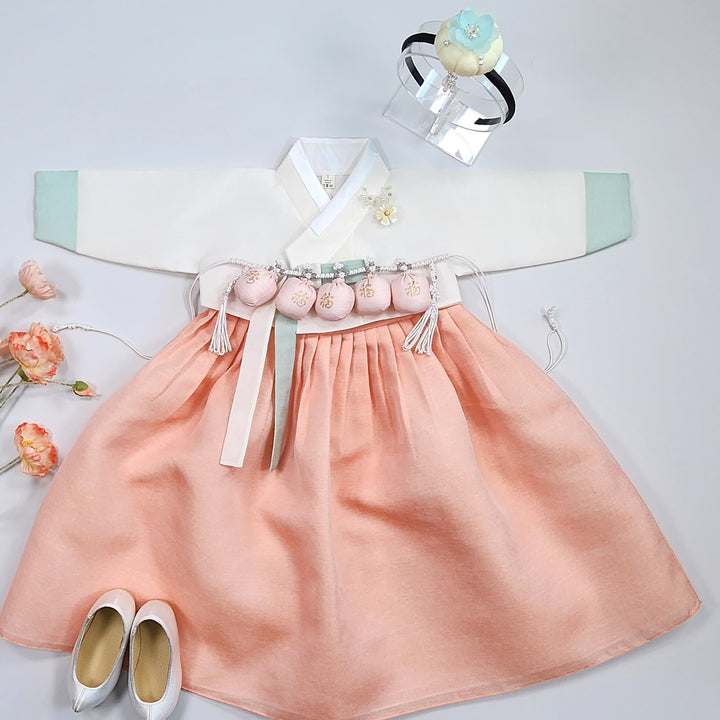 Korean Traditional Baby Girl Hanbok Clothing 1 Age Dol Party Celebration pastel 1–15 Ages OS175