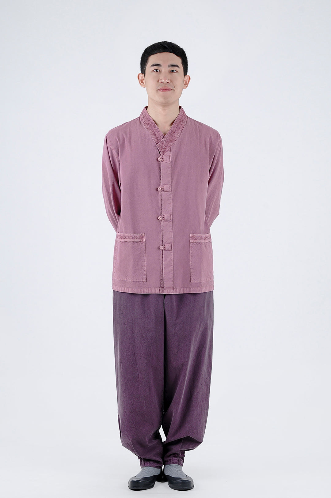 Korean Hanbok Washed Cotton Common Use Man Woman Casual Daily Clothing BTS Long Sleeve Lilac Cocoa 10042