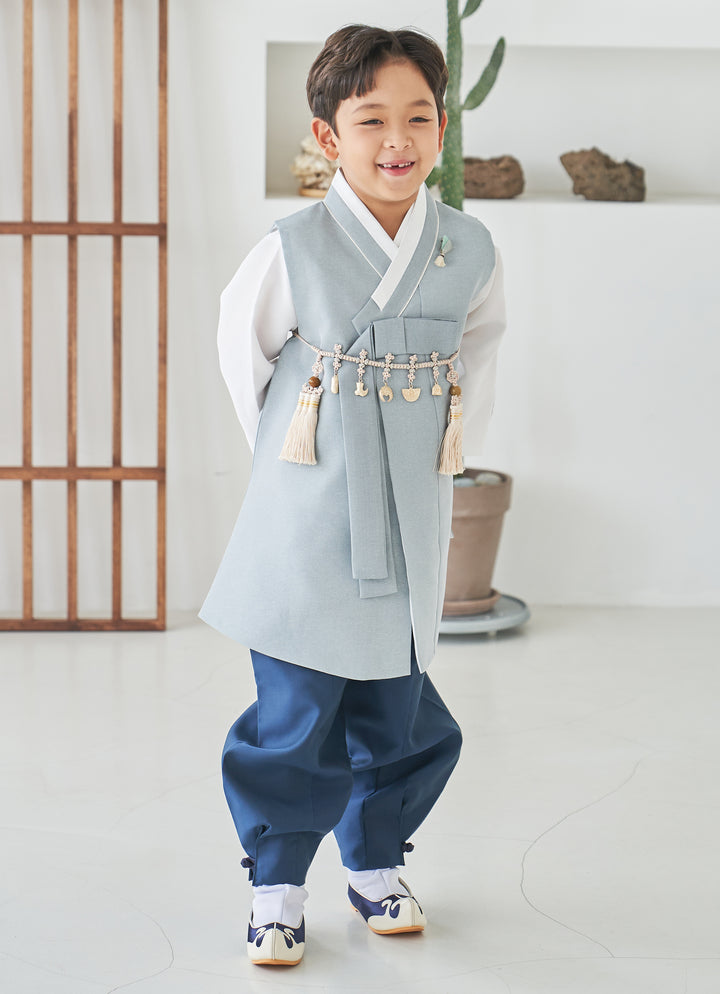 Korean Traditional Boy Baby Hanbok Dol Party Celebration 1-10 Ages Pastel Blue &nbsp;OSB133
