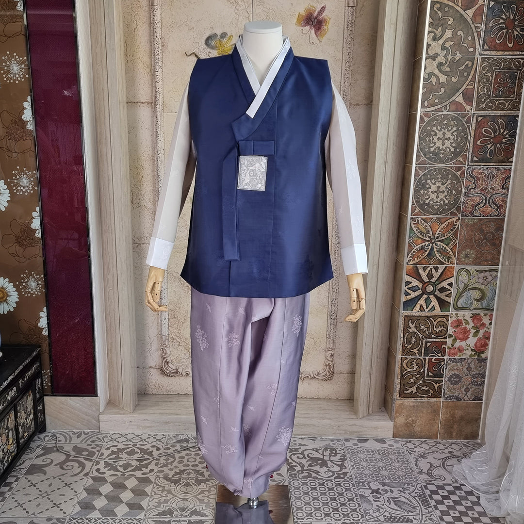 Korean Traditional Man Hanbok Wedding Party Ceremony Navy BDM101