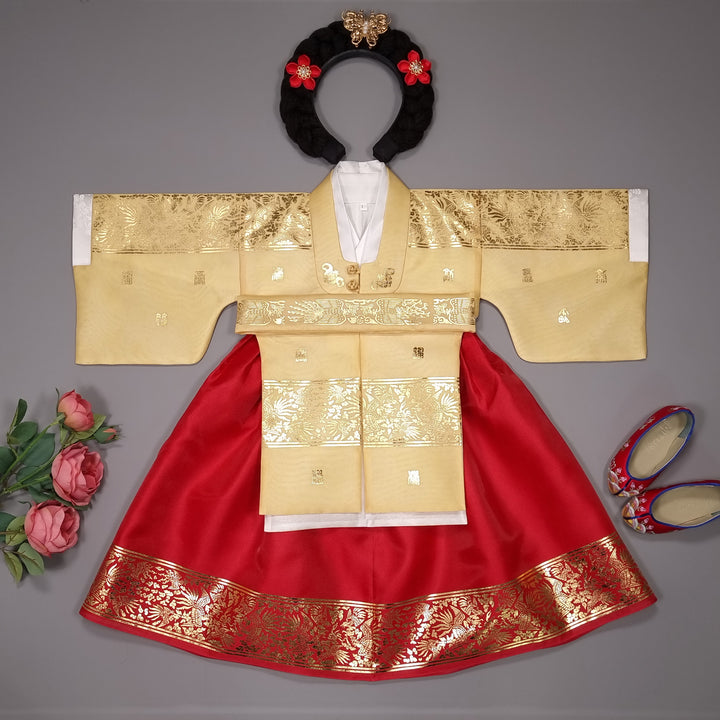 Korean Traditional Baby Girl Premium Hanbok Clothing Princess Design 1 Age 1st First Birthday Dol Party Celebration&nbsp; GOG503