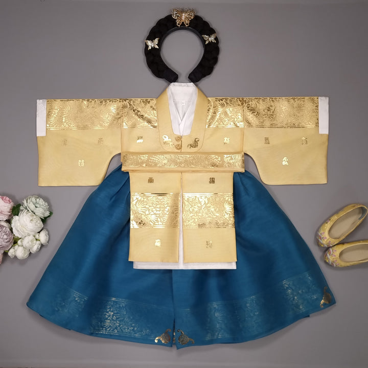 Korean Traditional Baby Girl Premium Hanbok Clothing Princess Design 1 Age 1st First Birthday Dol Party Celebration&nbsp; GOG505