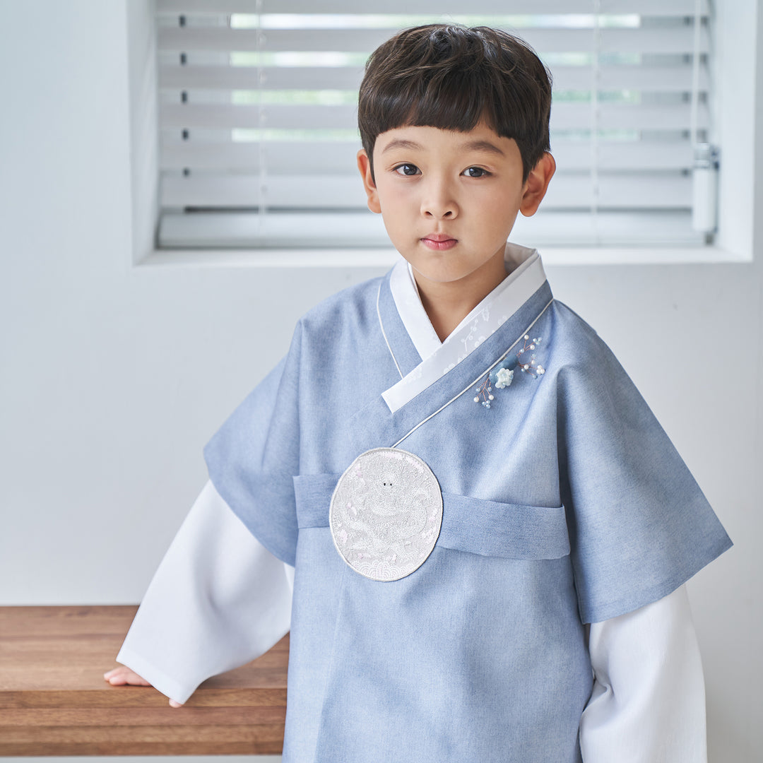 Korean Traditional Boy Baby Hanbok Dol Party Celebration 1-10 Ages Blue OSB131