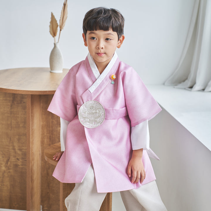 Korean Traditional Boy Baby Hanbok Dol Party Celebration 1-10 Ages Pink OSB132