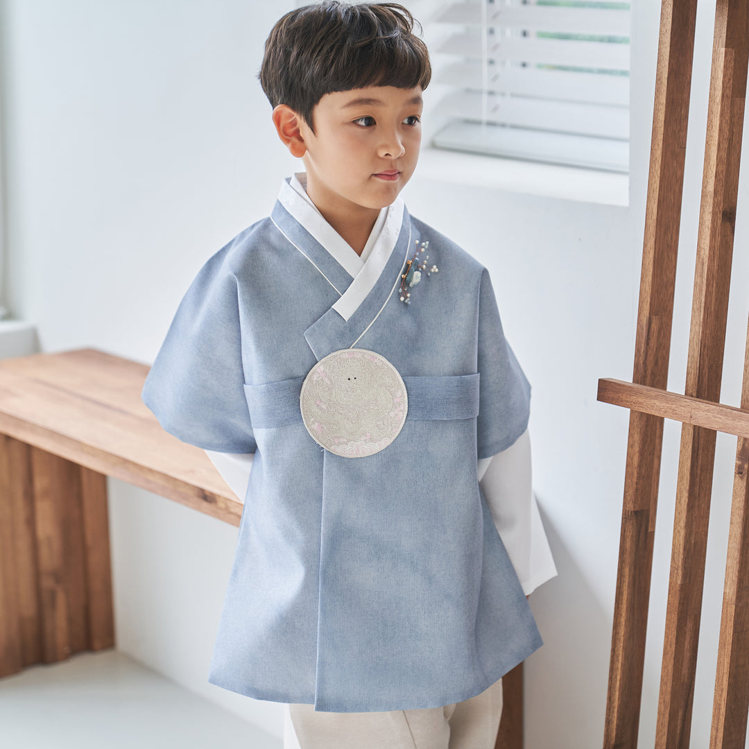 Korean Traditional Boy Baby Hanbok Dol Party Celebration 1-10 Ages Blue OSB131